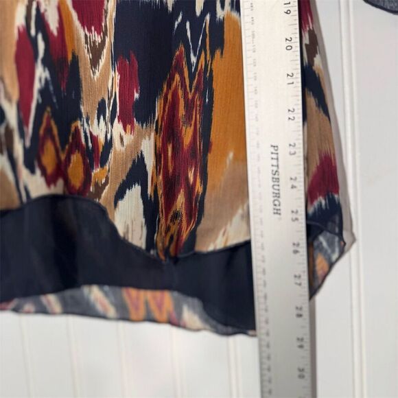 L.A. Blues 14/16 Boho Ikat Sheer Blouse Top Plus Size Chiffon Festival Retro Y2K - Picture 6 of 9